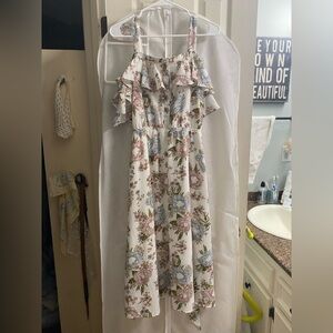 JODIFL White Floral Ruffle women’s Dress